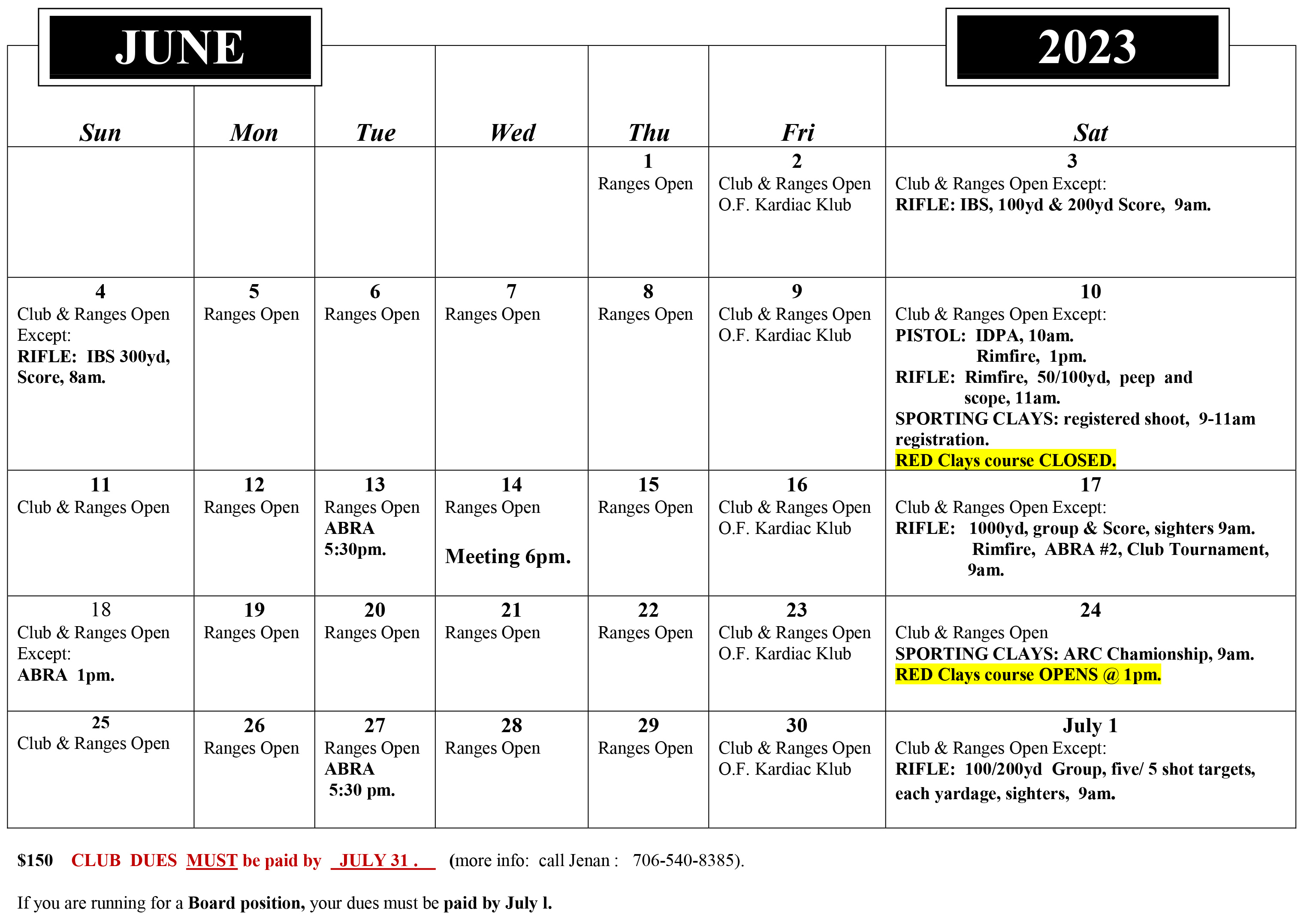 Click the calendar for a printable version.